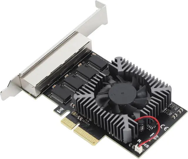 Main image of 4 Port PCIe Ethernet Network Card, 100/1000/2500Mbps PCI LAN Card, Gigabit Ethernet Interface Adapter with 8 LED Indicators, RJ45, X4,X8,X16 Slot, for Linux for