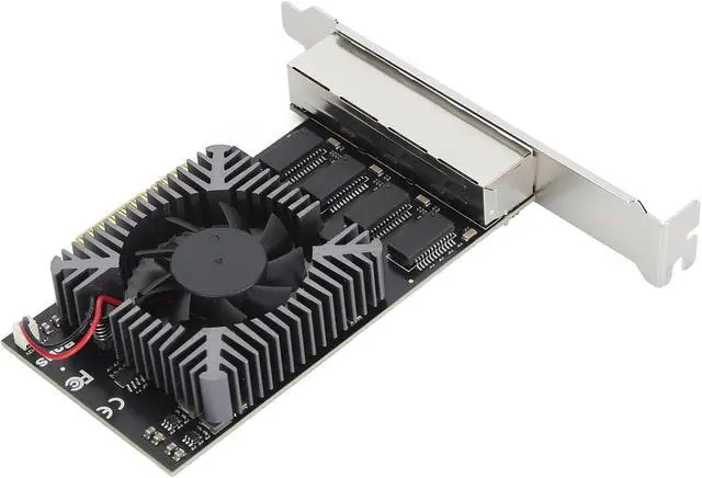Alt view image 5 of 7 - 4 Port PCIe Ethernet Network Card, 100/1000/2500Mbps PCI LAN Card, Gigabit Ethernet Interface Adapter with 8 LED Indicators, RJ45, X4,X8,X16 Slot, for Linux for