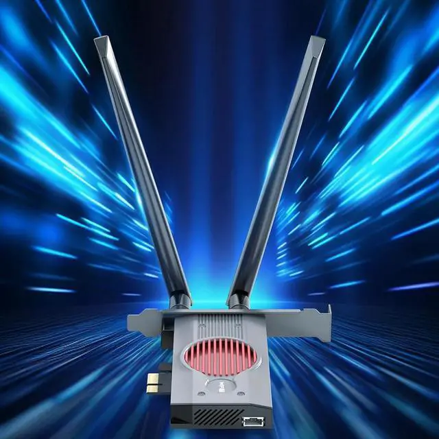 Alt view image 2 of 7 - BE200 PCIe Card, 8774Mbps Tri Band 2.4G / 5G / 6G Network Card, Bluetooth 5.4 Network Card Adapter with 2 Antennae for / 11 Linux