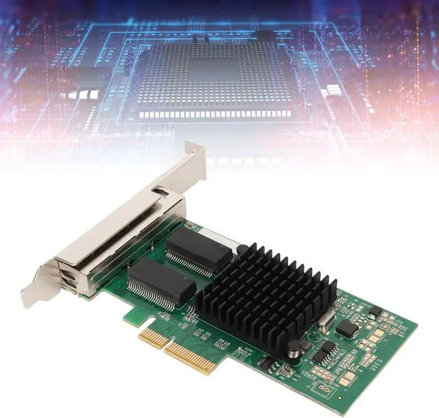 Alt view image 7 of 7 - 4 Ports PCIe Network Card, Gigabit Ethernet Card for Server Desktop Computer, PCI 2.0 5 GTs RJ45 Network A with Bracket, Supports 7/8/10, BSD,