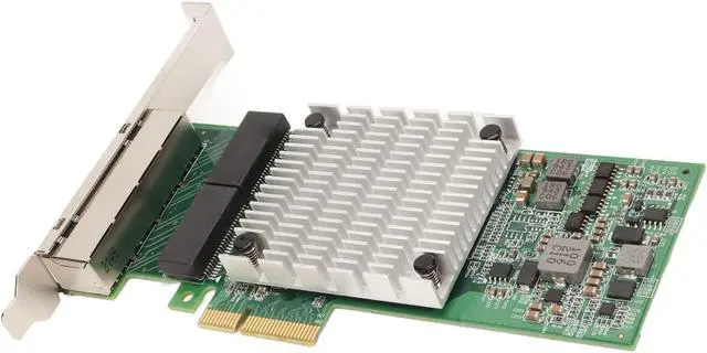 Alt view image 5 of 7 - PCIEx4 Card, 4 Port Gigabit Network Adapter with for I350 Chip, Large Heat Sink, RJ 45 Interface, for Servers and Desktop Computers