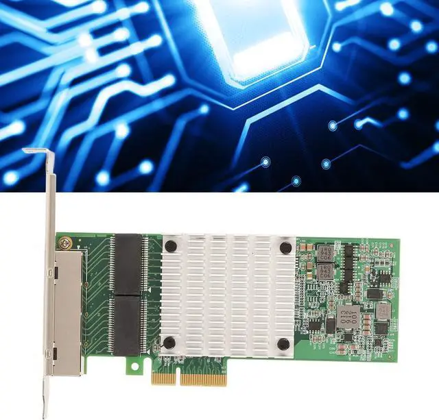 Alt view image 4 of 7 - PCIEx4 Card, 4 Port Gigabit Network Adapter with for I350 Chip, Large Heat Sink, RJ 45 Interface, for Servers and Desktop Computers