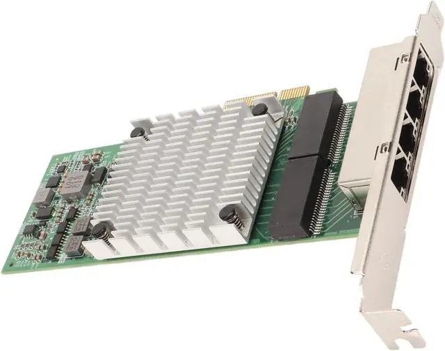 Alt view image 2 of 7 - PCIEx4 Card, 4 Port Gigabit Network Adapter with for I350 Chip, Large Heat Sink, RJ 45 Interface, for Servers and Desktop Computers
