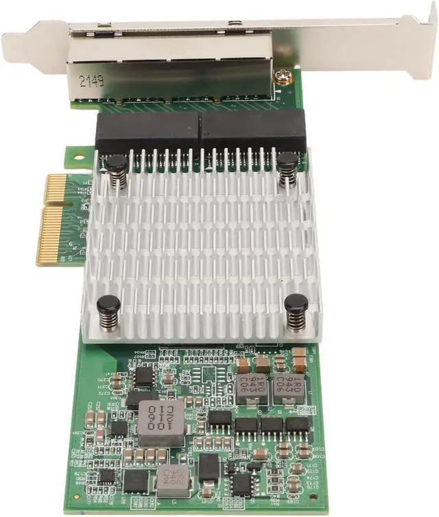 Alt view image 7 of 7 - PCIEx4 Card, 4 Port Gigabit Network Adapter with for I350 Chip, Large Heat Sink, RJ 45 Interface, for Servers and Desktop Computers