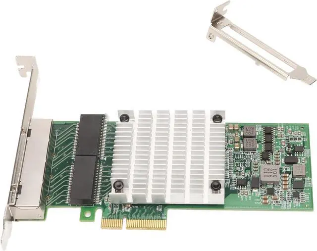 Alt view image 7 of 7 - PCIEx4 WiFi Card, 4 Port RJ45 Interface, 1000 MBps Network, Thickened Gold Plated Pins, Large Heat Sink RJ45 Interface Suitable for I350 Chips