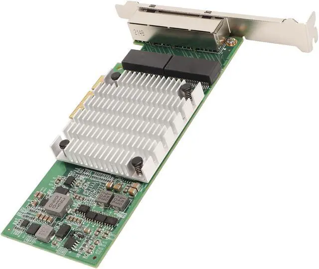 Alt view image 5 of 7 - 4 Port Gigabit Network Card with Large Heat Sink, Gold Pins, RJ45 Interface for Desktop Computers, PCIEx4 Card, Low, Server