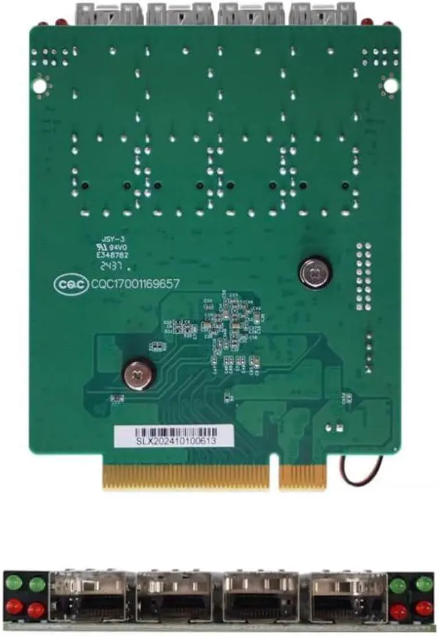 Alt view image 2 of 3 - PCIE X8 Interface to 4X 10/100/1000Mbps Ports Network Adapter, Inte I350-AM4 Ethernet Controller, Quad SFP+ PCIE NIC Card, PCI Express Ethernet LAN Adapter Support Windows Server/Linux