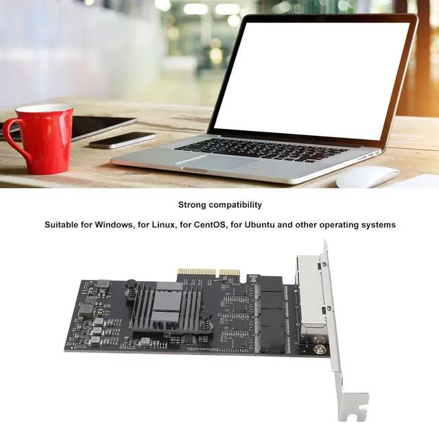 Alt view image 2 of 7 - 2.5Gb PCIe Network Card, 100/1000/2500Mbps Gigabit Ethernet Network Adapter with 8 LED Indicators, RJ45 PCI Express2.0 Ethernet Interface Adapter, for, for Linux, for
