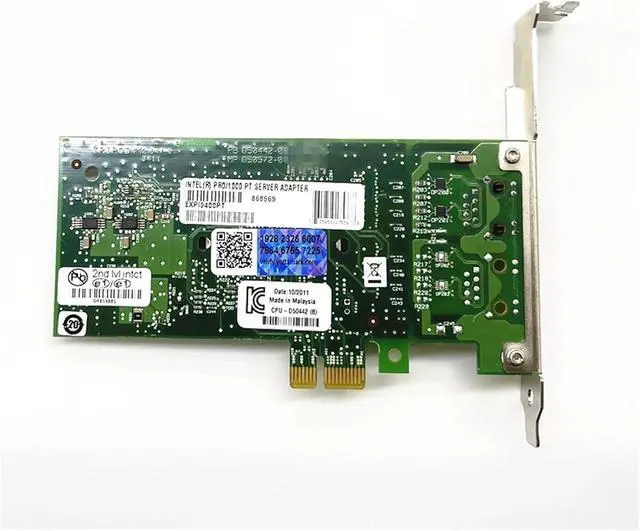 Alt view image 5 of 5 - PRO/1000PT EXPI9400PT Single-Port Ethernet Gigabit Network Card PCI-E X1 RJ45 for R730 Server Computer(Half Height)