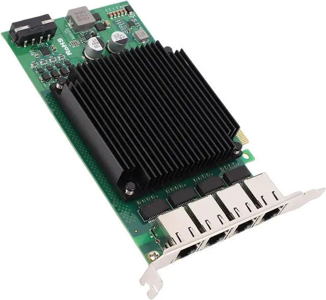 Alt view image 5 of 7 - GOWENIC 4 Port PoE PCIe Network Card, 2.5G Gigabit Ethernet Card with Heat Dissipation Design, RJ45 Ethernet NIC Adapter for Desktop PC Server Linux VMware