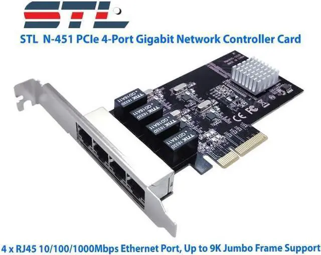 Main image of STL N-451 PCIe 4-Port Gigabit Network Controller Card