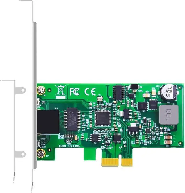 Main image of PoE+ Network Card, 10/100/1000Mbps Gigabit Ethernet RJ45 LAN Port, PCIE 1.1 X1 Interface, Regular & Low Profile Bracket