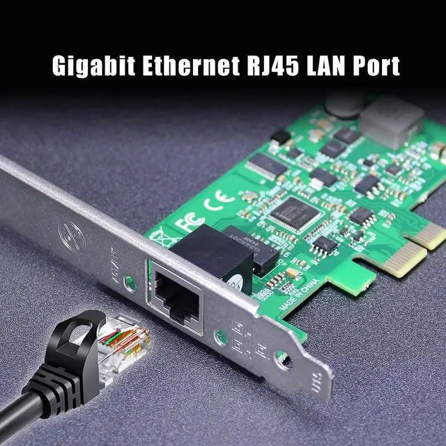 Alt view image 2 of 3 - PoE+ Network Card, 10/100/1000Mbps Gigabit Ethernet RJ45 LAN Port, PCIE 1.1 X1 Interface, Regular & Low Profile Bracket