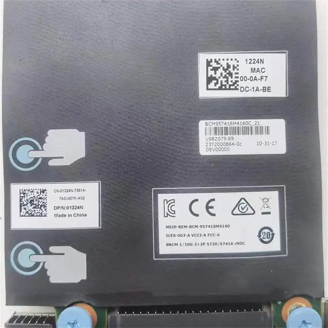 Alt view image 4 of 5 - Suitable for 1224N 01224N BCM57416 Quad Port 10 Gigabit Server Network Card Daughter
