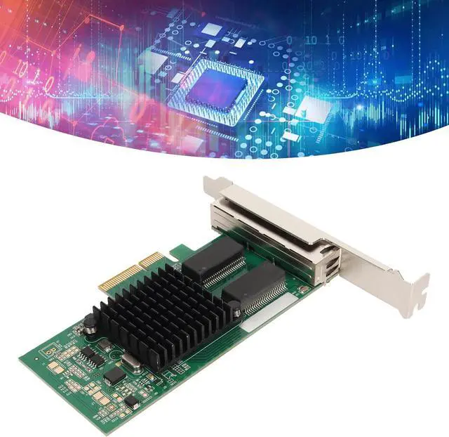 Alt view image 5 of 7 - 4 Port RJ45 PCIe Gigabit Network Card, 1000M PCI Express Ethernet Adapter Gigabit Ethernet Card Suitable for 7, 8, Vista