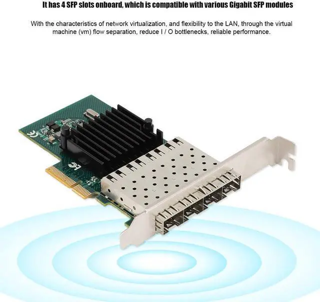 Alt view image 5 of 7 - SE LGI350A 4FB PCI E X4 4 Port Gigabit Server A, I350AM4 Network Card, Performance Ethernet Network Card with Virtualization Support, for 7/8/10/Server