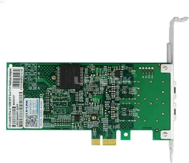 Alt view image 5 of 5 - Dual Port Fiber Optic 100M Ethernet PCI Express x1 Desktop Network Adapter LREC9042PF-2SFP