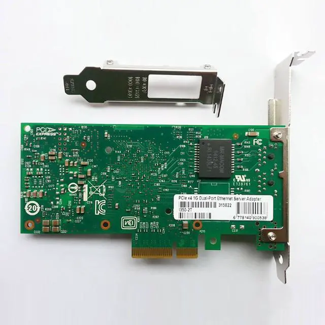 Alt view image 3 of 5 - for I350AM2 Chip PCI-E X4 RJ45 Dual Port Gigabit Ethernet LAN 10/100/1000Mbps Network Interface Card for I350-2T