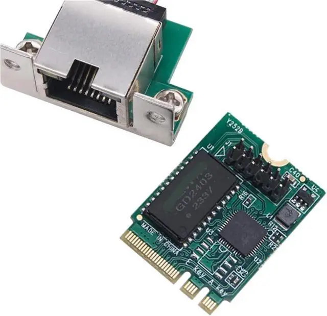 Alt view image 2 of 3 - 2.5Gb Ethernet LAN Card M2 A/E to RJ45 COM Port Network Adapter M.2 A+E Key RTL8125BG Chip 2.5G/1G/100Mbps Gigabit Network Card