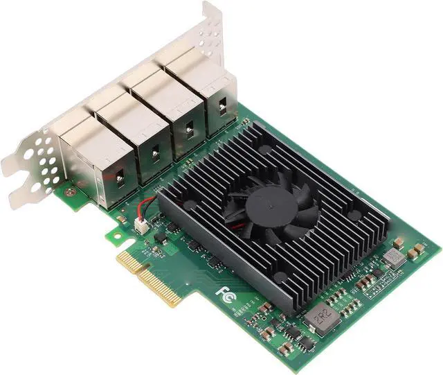Alt view image 5 of 7 - 8 Port Gigabit Ethernet Network Adapter Card, Aluminum Heat Sink PCIe NIC with Support for Windows Server