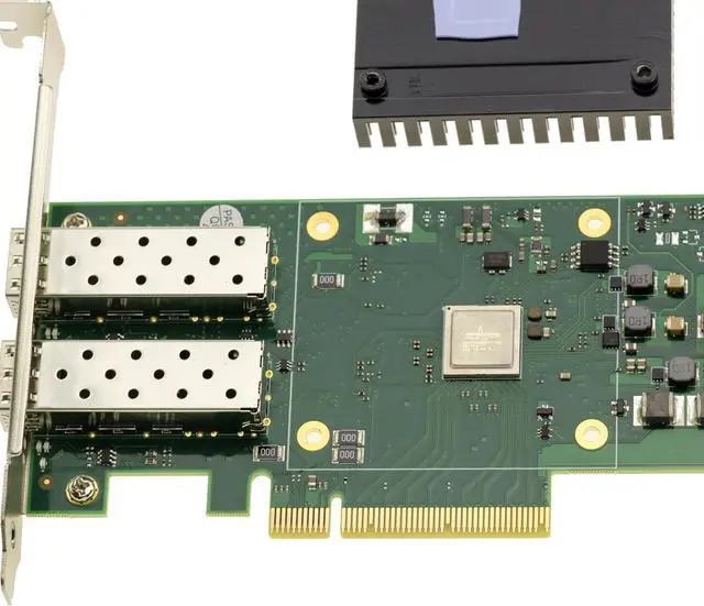 Alt view image 6 of 6 - Kalea-INFORMATIQUE Broadcom BCM57414 2 Port 10G SFP+ or 25G SFP28 Ethernet LAN Network PCIe Controller Card