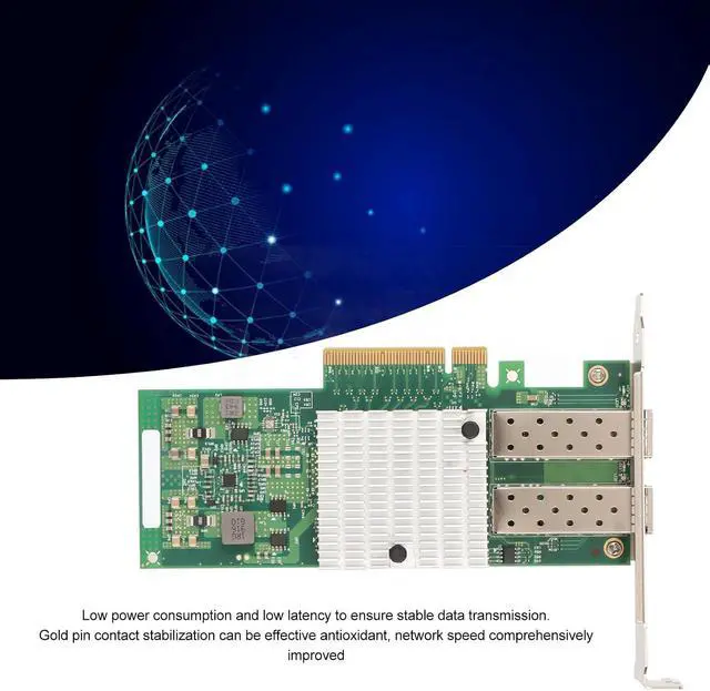 Alt view image 2 of 7 - Gugxiom 10Gb PCIe NIC Network Card, Dual SFP Plus Port, with 82599ES Controller, Ethernet LAN Adapter for Server PC, X520 DA2, E10G42BTDA