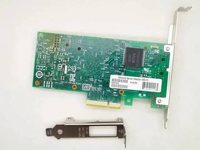 Alt view image 4 of 4 - 1Gb Network Card I350-T2 with Ethernet Server Gigabit LAN Adapter I350T2V2BLK Chip Dual RJ45 Ports 2.1 x4 NIC
