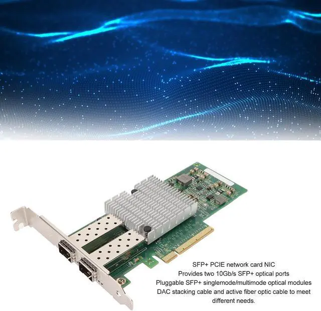 Alt view image 5 of 7 - Gugxiom 10Gb PCIe NIC Network Card, Dual SFP Plus Port, with 82599ES Controller, Ethernet LAN Adapter for Server PC, X520 DA2, E10G42BTDA