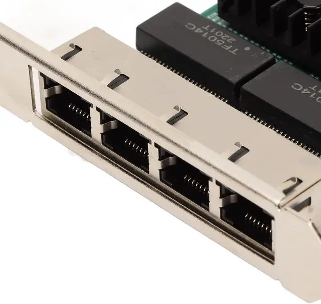 Alt view image 6 of 7 - 4 Port PCIe Network Adapter, PCI Express Gigabit Ethernet Card, 10 100 1000Mbps Base T RJ45 LAN Network Card with JL82576EB Controller, for 7 8 10 Server 2012 2016