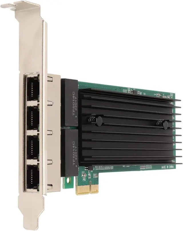 Alt view image 3 of 7 - 4 Port PCIe Network Adapter, PCI Express Gigabit Ethernet Card, 10 100 1000Mbps Base T RJ45 LAN Network Card with JL82576EB Controller, for 7 8 10 Server 2012 2016
