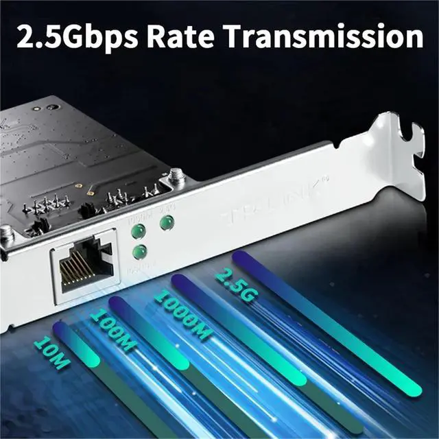 Alt view image 3 of 6 - 2.5G PCIe Network Card 2.5Gbe Ethernet Interface Adapter 10/100M/1G/2.5Gbps NIC Compatible with Windows/Linux TL-NG421