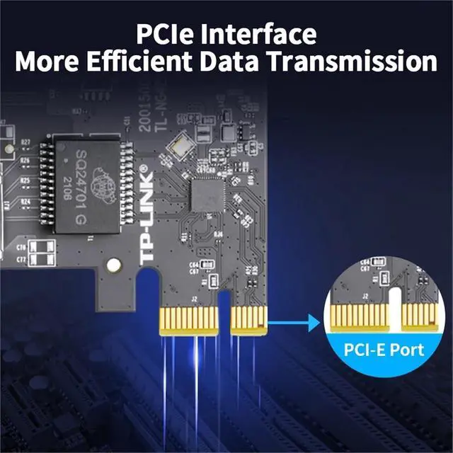 Alt view image 5 of 6 - 2.5G PCIe Network Card 2.5Gbe Ethernet Interface Adapter 10/100M/1G/2.5Gbps NIC Compatible with Windows/Linux TL-NG421