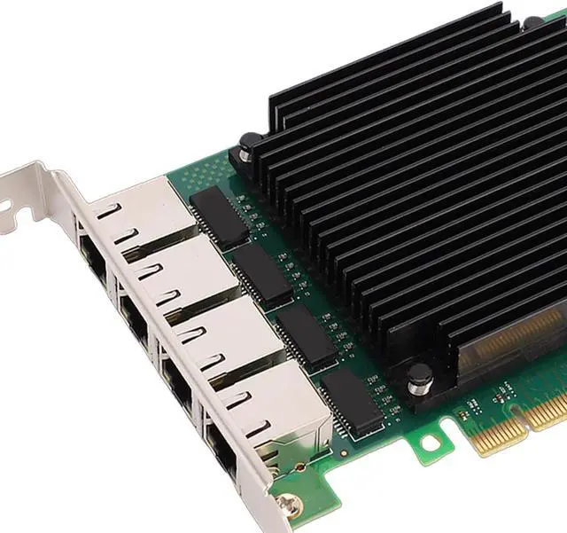 Alt view image 3 of 7 - Yunseity 4 Port PoE PCIe Network Card, i226 Main Control Chip, 2.5G Gigabit Ethernet Card, Efficient Heat Dissipation, Low Latency, with Full and Half Height Bracket