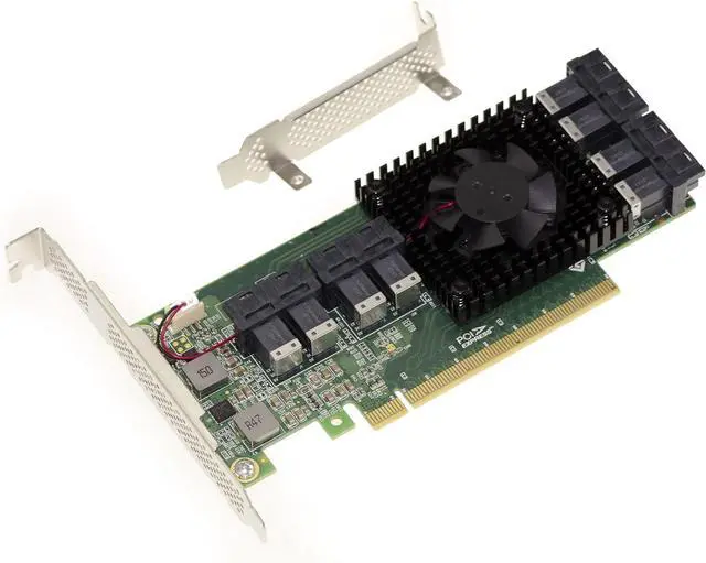 Alt view image 3 of 3 - KALEA-INFORMATIQUE PCIe 3.0 16x Board for 8 SSD U.2 NVMe (U2 NGFF) or 8 PCIe x4 Ports. Multi Host Switch Card. CHIPSET PLX PEX 8749 High and Low Profile.