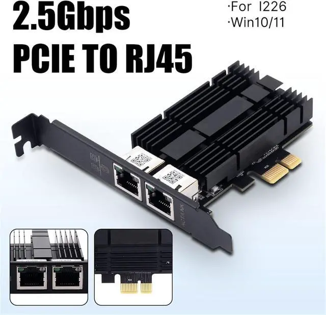 Alt view image 2 of 3 - PCI-E to RJ45 Network Card for I226 PCI Express RJ45 Gigabit Ethernet LAN 2.5G 2500Mbps WiFi Adapter for Desktop PC