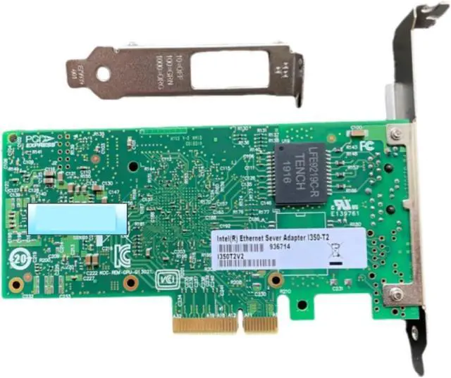 Alt view image 5 of 5 - PCI-E X4 I350-T2 Dual Port Gigabit Ethernet Network Server Adapter i350AM2 NIC I350T2V2BLK