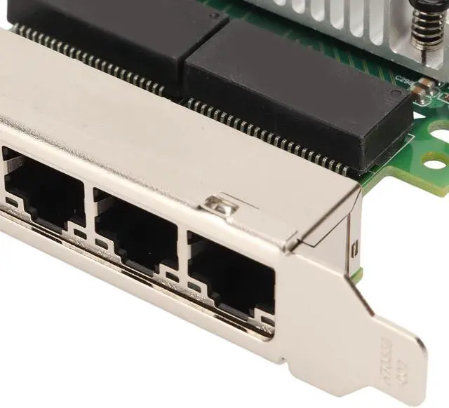 Alt view image 3 of 7 - PCIEx4 WiFi Card, 4 Port RJ45 Interface, 1000 MBps Network, Thickened Gold Plated Pins, Large Heat Sink RJ45 Interface Suitable for I350 Chips
