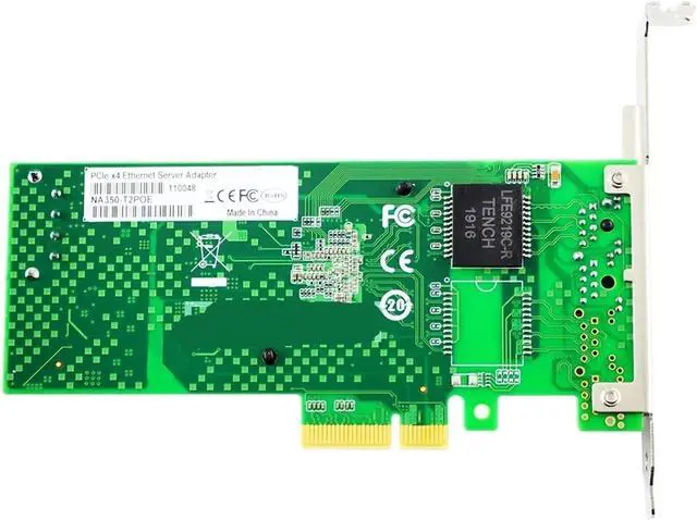Alt view image 3 of 4 - NA350-T2 POE PCI-E X1 RJ45 Desktop Dual Port Gigabit 10/100/1000Mbps Network Video Capture Card I350AM2 Chip