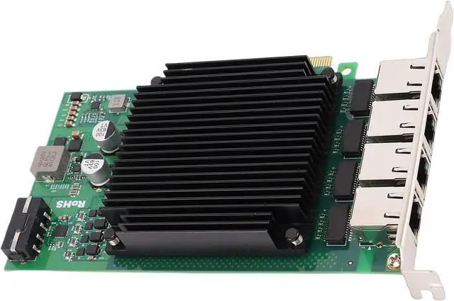 Alt view image 3 of 7 - Sanpyl 4-Port PoE 2.5Gb PCIe Network Card for Desktop PC, 10/100/1000/2500Mbps Auto Negotiation, 4*RJ45 Ports, for Industrial Camera Capture Card