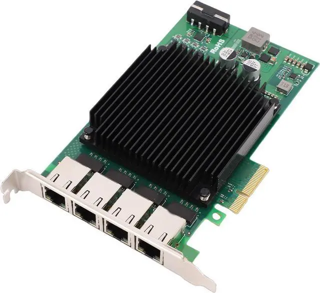 Main image of Sanpyl 4-Port PoE 2.5Gb PCIe Network Card for Desktop PC, 10/100/1000/2500Mbps Auto Negotiation, 4*RJ45 Ports, for Industrial Camera Capture Card