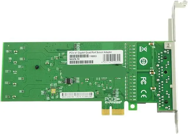 Alt view image 3 of 4 - 4 Port PCIE X1 1000M PCIe Gigabit Ethernet Quad Ports RJ45 Network Card Chip for 82576 LAN Card