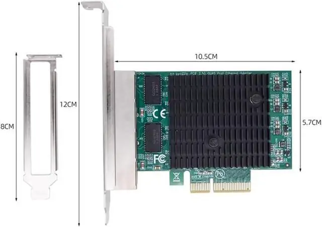 Alt view image 6 of 6 - Gigabit Ethernet Adapter 2.5G PCIE Network Card 4 Port RJ45, PCI Express X4, RTL8125BG Chip for Desktop PC