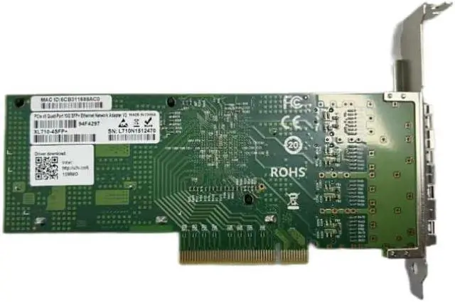 Alt view image 6 of 6 - XL710-4SFP+ 4 Port 10-Gigabit Ethernet Converged Network Card Server Adapter
