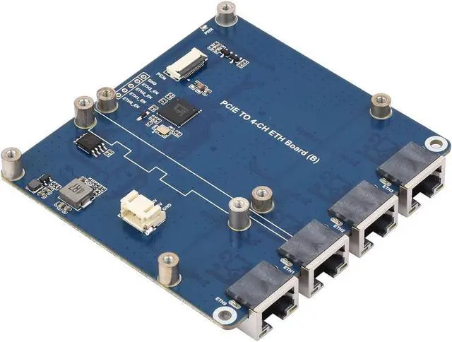 Alt view image 6 of 7 - Ethernet Expansion Card for PCIe Supports 4-Port Fast Speed Data Transfer Plugs Play for Workstations Network Adapter