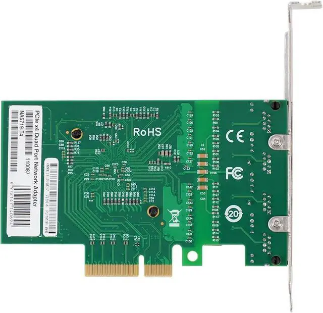 Alt view image 3 of 5 - PCI-E X4 Server Network Card BCM5719 4 Port RJ45 Gigabit Ethernet Server Adapter PCI-E Network Card Adapter