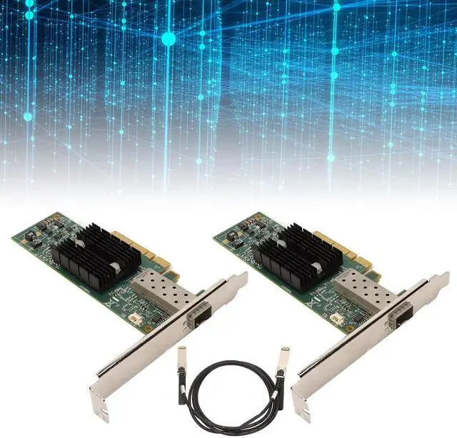 Alt view image 5 of 7 - 2PCS MNPA19 XTR 10Gb SFP PCIE Network Card, PCI Express X8 Ethernet LAN Adapter, NIC Network Card with 3.28ft Conversion Cable, Internal Thin Bracket, 10Gbps Speed for Standard