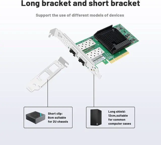 Alt view image 4 of 7 - 25Gb Dual SFP28 Fiber Optic Network Card with Mellanox ConnectX4 Lx Chip,PCIE X8 2 Optical Ports Ethernet Adapter Support Windows Server/Linux/Vmware
