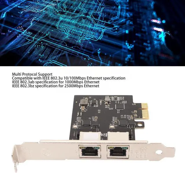 Alt view image 4 of 7 - PCIe 2.5G Network Card Dual Port RTL8125B 2500M 1000M Computer Network Adapter Card for Desktop PC