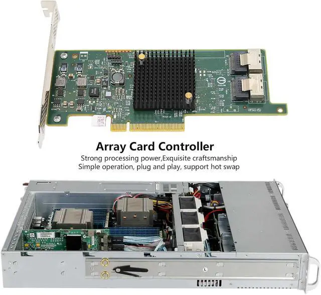 Alt view image 3 of 7 - Server Array Card, Fast Signal Transmission, with Two Mini SAS Connectors, Plug and Play, Support Hot Swap, Strong Processing Power, Server Adapter for SA5212H NF5270M3
