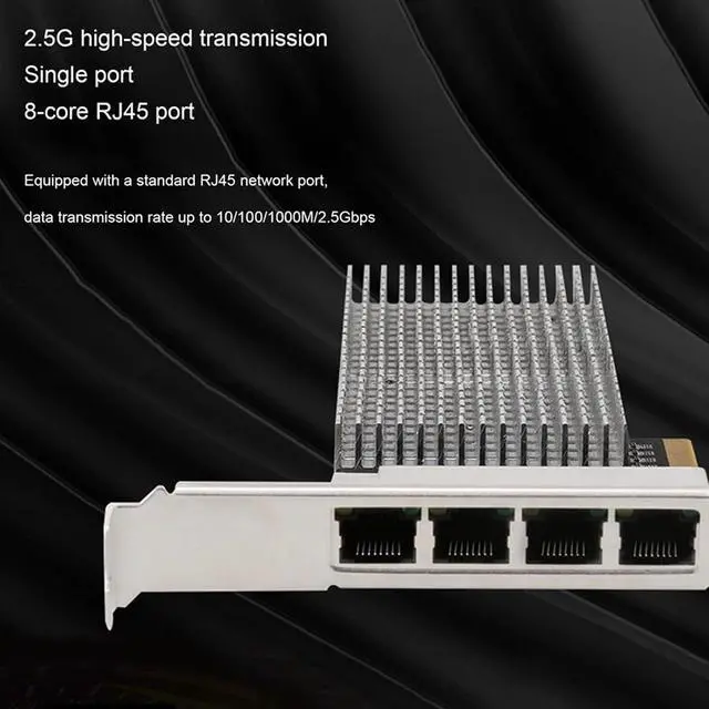 Alt view image 6 of 7 - Quad Port 2.5G Base T PCIe Network Adapter, PCI Express X4 Gigabit Ethernet Card, Easy Installation, Compatible with, Supports 10/100/1000M/2.5Gbps Speeds